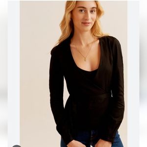 KOTN 100% cotton tie wrap blouse NWT